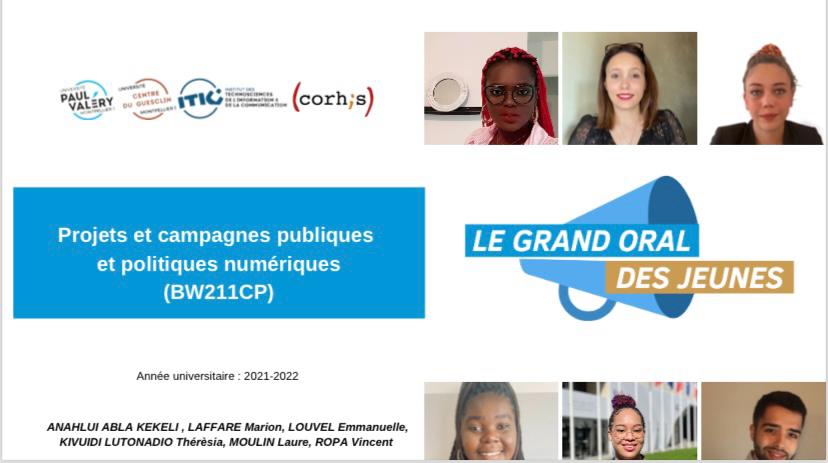 Le Grand Oral des Jeunes, projets et campagnes publiques et politiques numériques